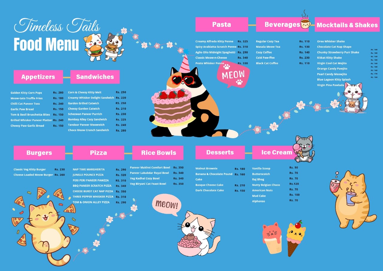 Timeless Tails Menu